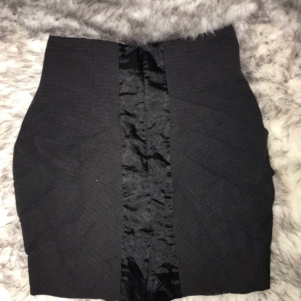 High waisted black skirt
